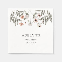 ボーホー ワイルドフラワー ブライダルシャワー スタンダードカクテルナプキン