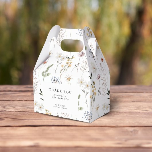 ボーホー ワイルドフラワー ブライダルシャワー フェイバーボックス