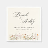 ボーホー ワイルドフラワー ブランシュ & バブルリー  ブライダルシャワー スタンダードカクテルナプキン (正面)