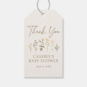 ボーホー ワイルドフラワー ベイビー シャワー ギフトタグ (正面)