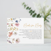 ボーホー ワイルドフラワー ベイビー シャワー 赤ちゃんのための本 エンクロージャーカード (スタンド正面)