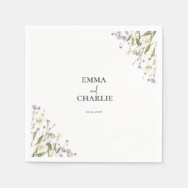 ボーホー ワイルドフラワー ボタニカル ウェディング ペーパーナプキン スタンダードカクテルナプキン