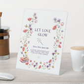 ボーホー ワイルドフラワー レット ラブ グロー ブライダル シャワー 台座サイン (インサイチュ)