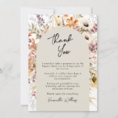 ボーホー ワイルドフラワー 卒業お礼カード 招待状 (正面)