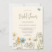 ボーホー ワイルドフラワー 春のブライズシャワー 招待状 (正面)