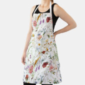 ボーホー ワイルドフラワー 水彩 春の花 エプロン (インサイチュ)