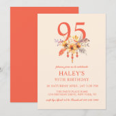 ボーホー ワイルドフラワー 秋 オータム フローラル 95歳 誕生日 招待状 (正面/裏面)