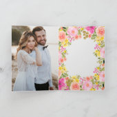 ボーホー ワイルド フラワーズ ガーデン フォト ブライダル シャワー サンキューカード (内部)