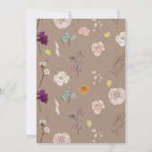 ボーホー ワイルド ワン | ワイルドフラワー | 花の女の子の誕生日 招待状 (裏面)