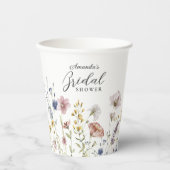 ボーホー ワタースケープ ワイルドフラワー ブライダル シャワー 紙コップ (正面)