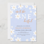 ボーホー ワンダフル フラワーズ グルーヴィー デイジー 1歳の誕生日 招待状 (正面)