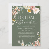 ボーホー ワークショップ フラワー サージュ グリーン ブライダル ブランチ 招待状 (正面)