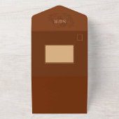 ボーホー ワールド マップ バーン オレンジ デスティネーション ウェディング オールインワン招待状 (外側)