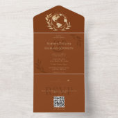 ボーホー ワールド マップ バーン オレンジ デスティネーション ウェディング オールインワン招待状 (内側)