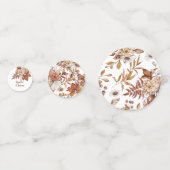 ボーホー ヴィンテージ オータム テラコッタ フラワー ウェディング コンフェッティ (裏面)