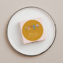 ボーホー ヴィンテージ フラワー イエロー カスタム ブライダル シャワー