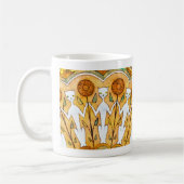 ボーホー ヴィンテージ フレンチ アールヌーヴォー ネコ ヒマワリ コーヒーマグカップ (左)