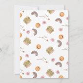 ボーホー ヴィンテージ ベビーガール 服 ベビーシャワー 招待状 (裏面)