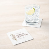 ボーホー  水彩花のワイルドフラワー ブライダルシャワー コースター (インサイチュ)