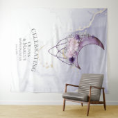 ボーホー 水彩 パープル セレスト タペストリー (インサイチュ(横))