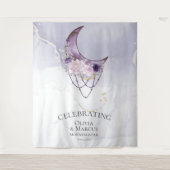 ボーホー 水彩 パープル セレスト タペストリー (正面)