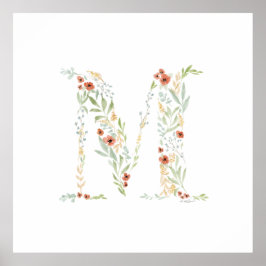 ボーホー 水彩 フラワー ポスター