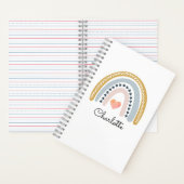 ボーホー 水彩 レインボー キッズ 名入れ ノート (内側)