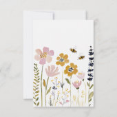ボーホー Bee & 野の花 ベイビー シャワー サンキューカード (裏面)