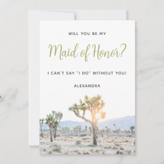 ボーホー Joshua Tree 私のメイド・オブ・オナーになってくれる？ 招待状