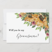 ボーホー sunflower ラスティック groom プロポーズ カード (正面)