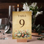 ボーホー vintage フラワーアレンジメント 古い紙 テーブルナンバー<br><div class="desc">ボーホー vintage フラワーアレンジメント 古い紙 テーブルナンバー</div>