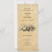 ボーホー vintage 花束 ウェディング プログラム (正面)