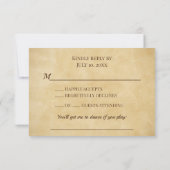 ボーホー vintage 花束 古い紙 出欠カード (裏面)