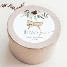 ボーホ調の産室 冬の感謝ベイビーシャワー ラウンドシール