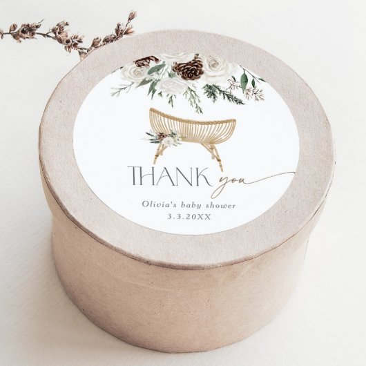 ボーホ調の産室 冬の感謝ベイビーシャワー ラウンドシール