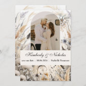 ボーホ アーチ ラスティック アーシー パンパス フローラル ボタニカル セーブザデート (正面/裏面)