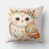 ボーホ コテージコア オウル フラワル ファームコア チャーム クッション (正面)