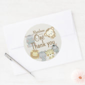 ボーホ サファリ バースデー ラウンド ステッカー (封筒)