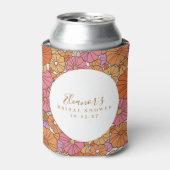 ボーホ スクリプト オークレ ピンク フラワー ブライダル シャワー カスタム 缶クーラー (缶正面)