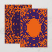 ボーホ スタイル ハーフトーン グランジ テクスチャー 招待状 (正面/裏面)