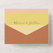 ボーホ テラコッタ ピーチ ウェディング オールインワン招待状 (裏面)