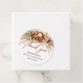 ボーホ テラコッタ 焼きオレンジの花をあしらったブライダルシャワーパーティー フェイバータグ (インサイチュ)