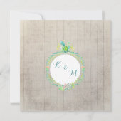 ボーホ デザート サウス ウエスト ウッド フローラル コウテイ スカル アロー 招待状 (裏面)