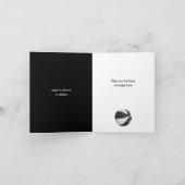 ボーホ ドゥードル 黒白 ガーリー バスケットボール 誕生日 カード (内部)