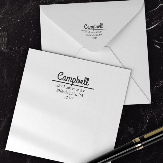 ボーホ・ハンドレタリング 返送先住所スタンプ セルフインキングスタンプ