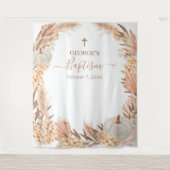 ボーホ パンパス ホワイト パンプキン 洗礼 バナー タペストリー (正面)