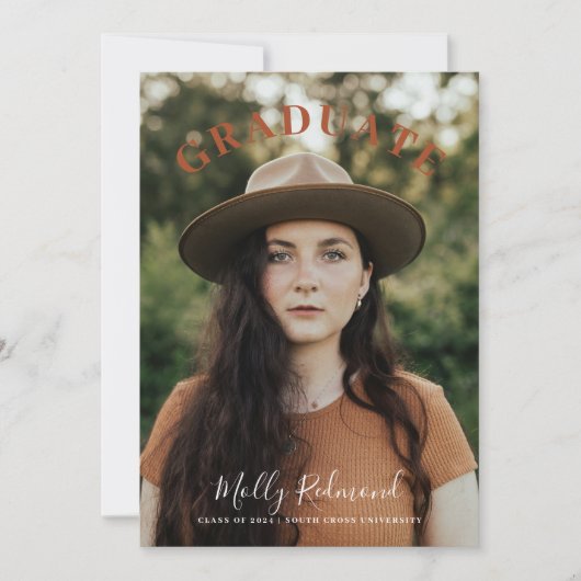 ボーホ フォト 卒業発表 招待状 (正面)