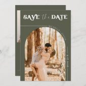 ボーホ フォト | 現代の Save the Date 招待状 (正面/裏面)