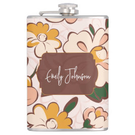 ボーホ フラワカスタムネーム フラスク