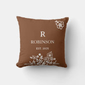 ボーホ フラワー ソフト バーン オレンジ | モノグラム クッション (正面)